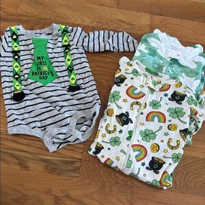 Baby boys first st Patrick’s day bundle size 3-6 months